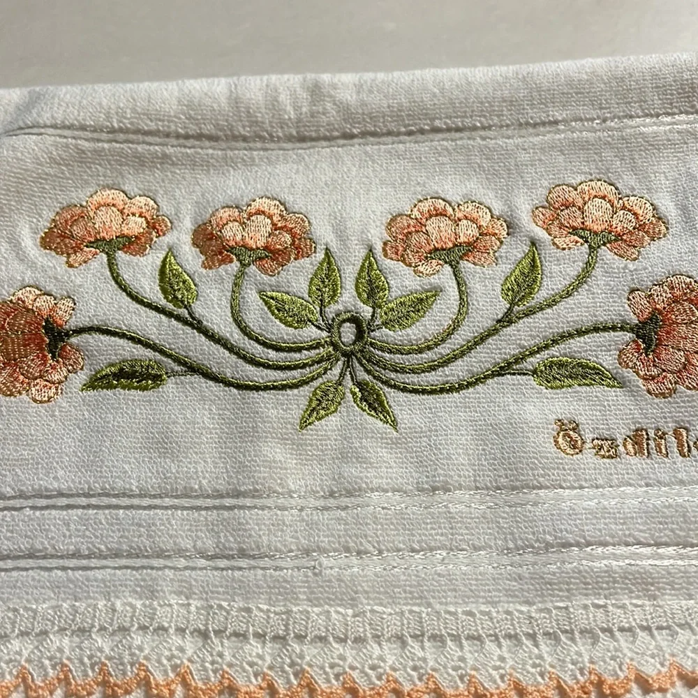 Turkish Embroidered Cotton Hand Crochet Towel